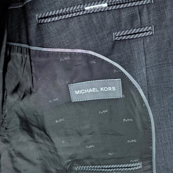Michael Kors 2 Piece Suit Men 50L Gray Pants 44x32 Wool Blend Quiet Luxury *FLAW - Picture 8 of 16